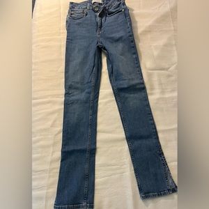 Denim & Co. jeans with ankle “kick” slit. Size 4.